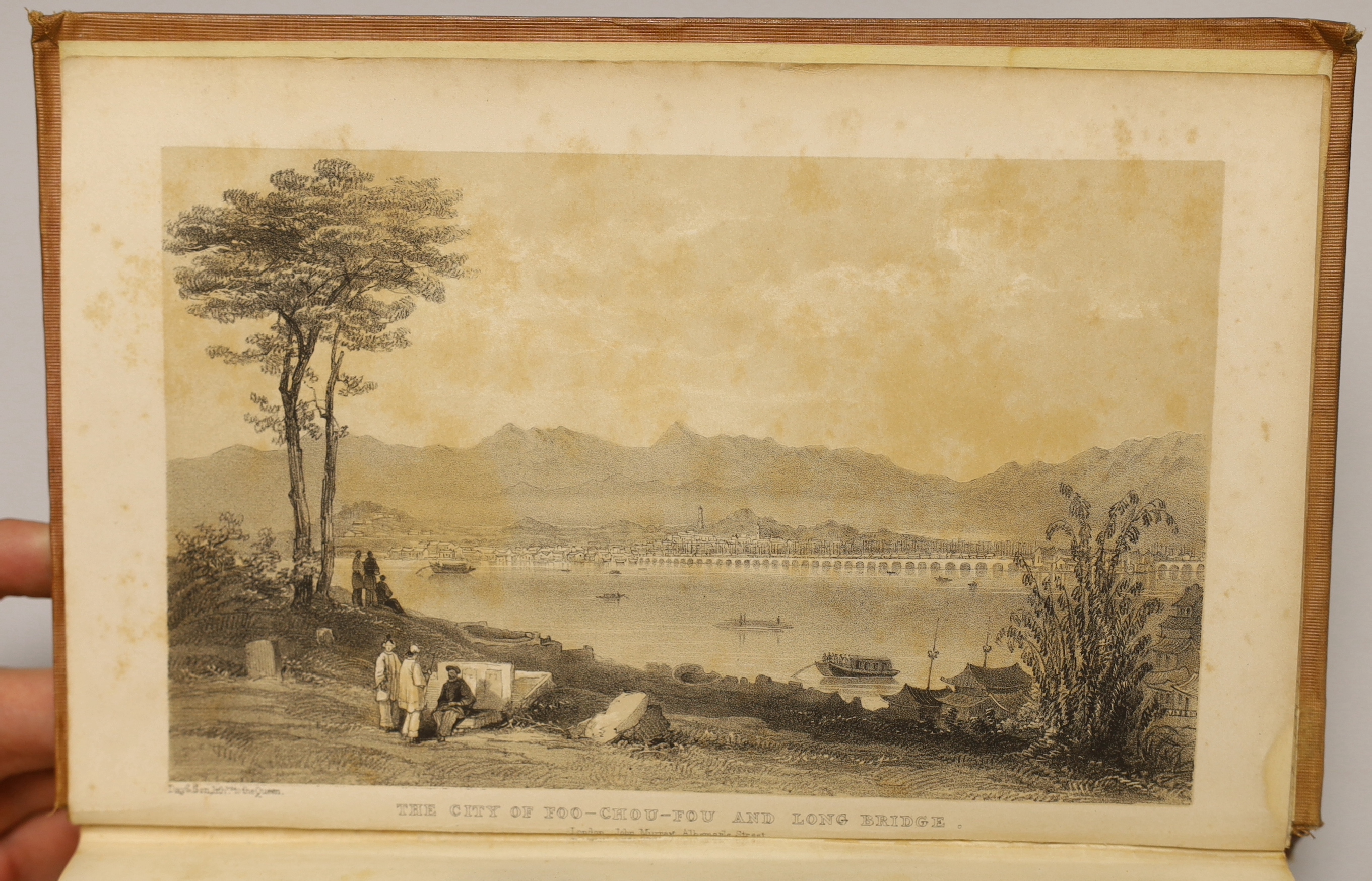 Fortune, Robert - Three Year's Wanderings in the Northern Provinces of China, including a visit to the tea, silk, and cotton countries ... 2nd edition. pictorial engraved and printed titles, a map, three lithographed pla
